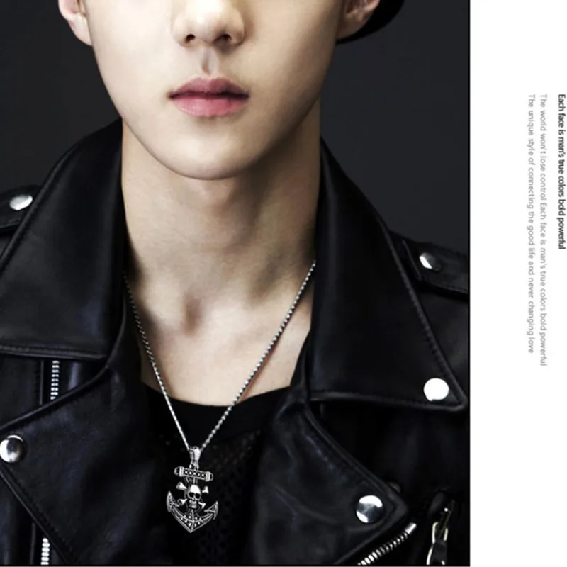 Ожерелье в стиле Панк Подвески черепа подарок костюм пирата на Хэллоуин ретро В