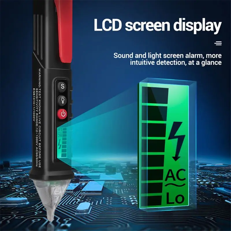 Digital Voltage Detector 12-1000V AC/DC Non-Contact Electric Test Pencil VC1010 Dropshipping | Инструменты