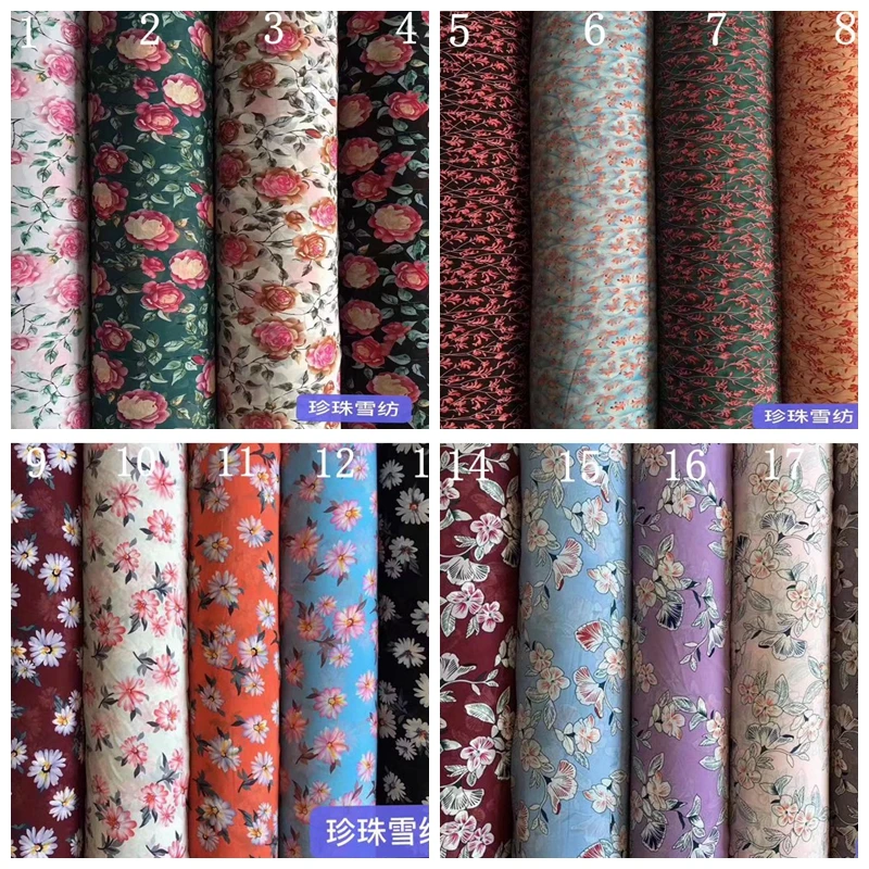 

2020 Spring And Summer New Style Chiffon Cloth WOMEN'S Dress Shirt Clothing Fabric Cailco Japanese And Korean Style/1 M