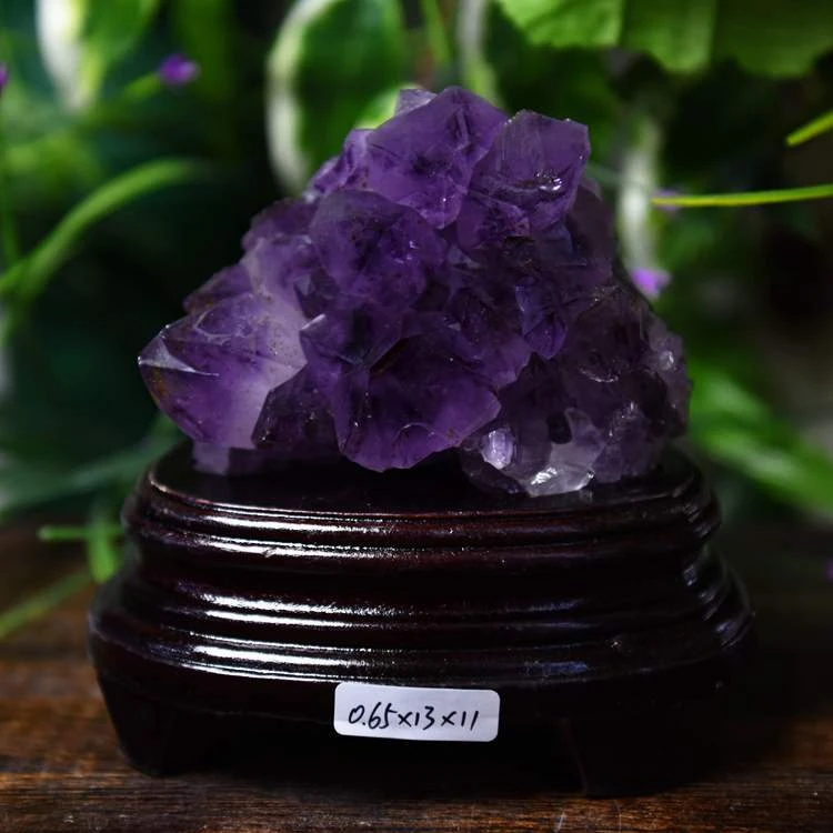 

Aa9 natural Brazilian Amethyst cluster raw ore rock free cement Amethyst hole piece Zhaocai degaussing accessories