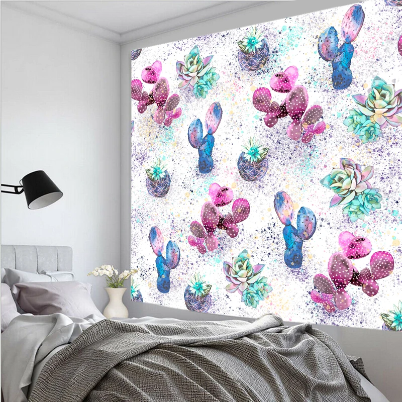 

Настенный подвесной гобелен С КАКТУСОМ, стираемая скатерть большого размера для домашнего декора, коврик из полиэстера для кемпинга, Пряма...
