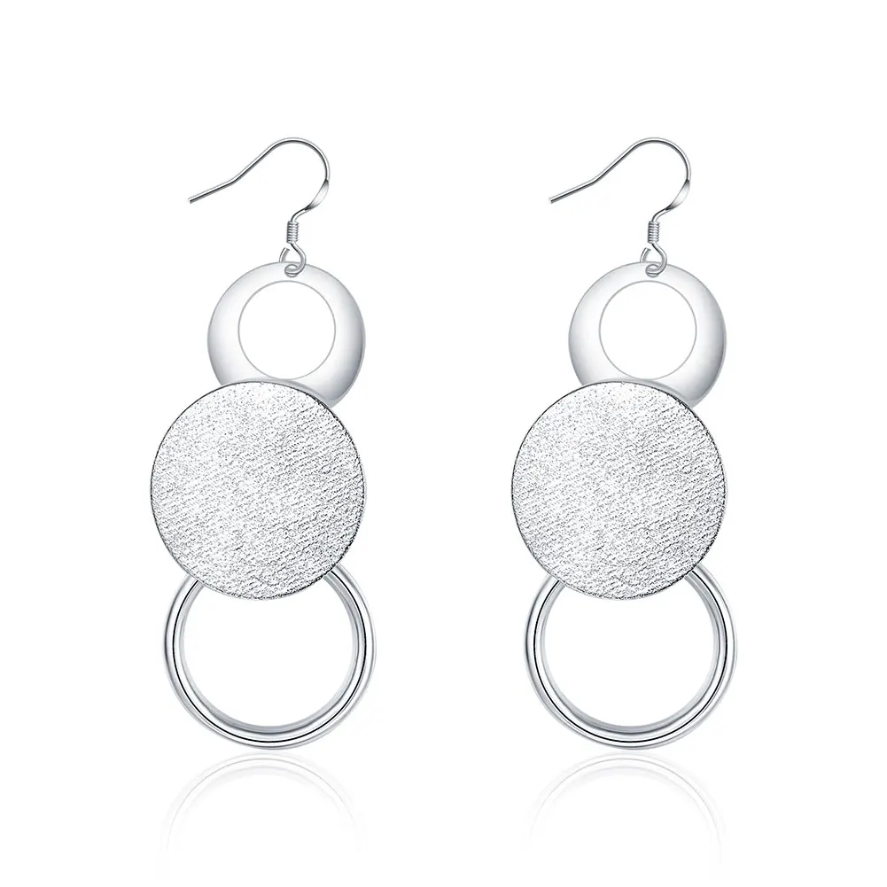 

Earrings Round silver earrings E012