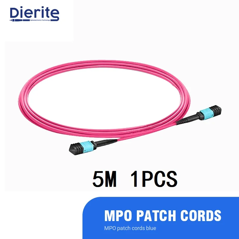 

5M 1Pcs/Bag 1 Meter Length High Density Quality 12 Core OM3 MPO MTP Female To Female Connector Fiber Optic Patch Cord LSZH Coat