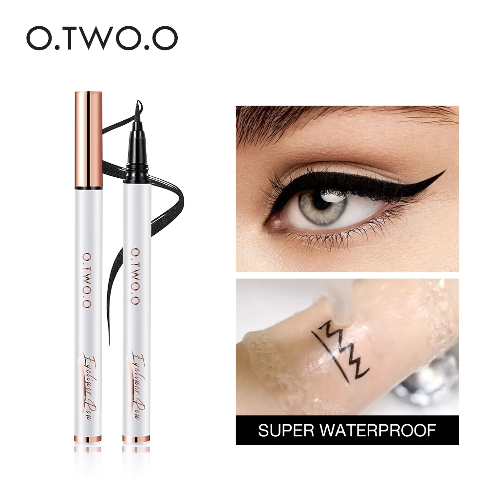 

O.TWO.O Liquid Eyeliner Pencil Cosmetic Waterproof Eye Liner Sponge Refill No Smudge Fast Dry Black Eyeliner Beauty Eye Makeup