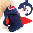 Зимнее пальто, комбинезон, Забавный мультяшный костюм акулы для маленьких щенков, толстовки для йорков