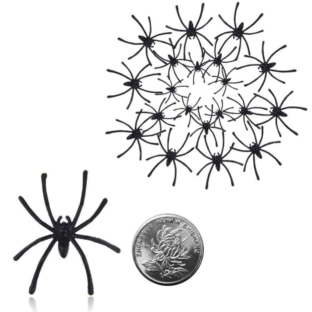 20Pcs Halloween Plastic Luminous Simulation Spider Joking Toy Prop Party Decor | Игрушки и хобби
