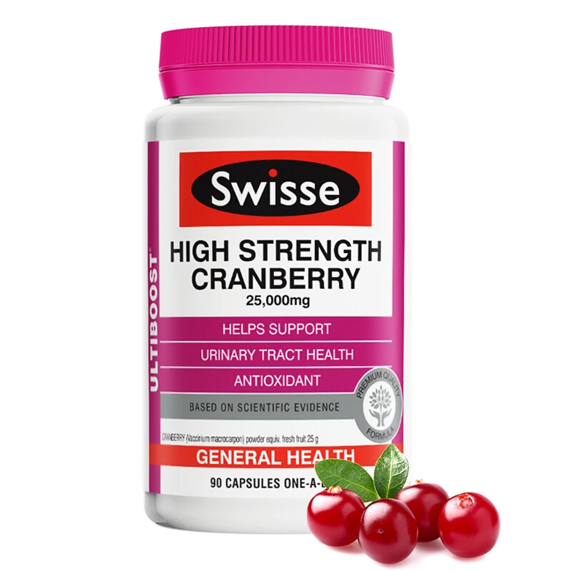 Австралийские капсулы Swisse Cranberry 90 для поддержки мочевого канала лечения