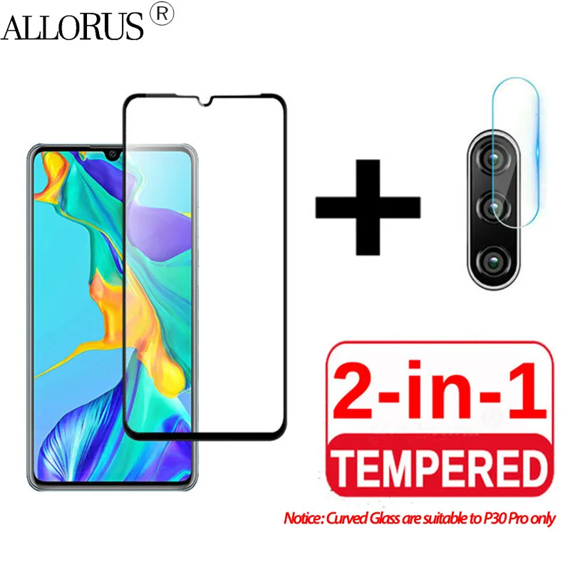 3-в-1 чехол+ Камера ззащитное стекло на p30 лайт Huawei-P30-Lite P30 Pro стекло Экран протектор huawei p smart z стекло p30pro полное покрытие стекло на хуавей P30 лайт стекло huawei p30 lite 3D стекло - Цвет: 2-in-1 TemperedGlass