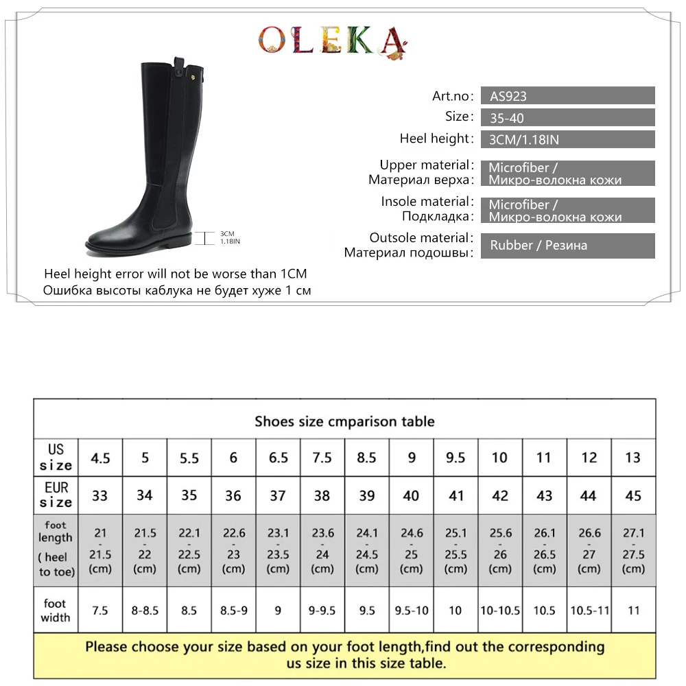 

OLEKA Knee-high Winter Winter Boots Women Square Heel Metal Decoration Round Toe Fur Boots Fashion Style Western New AS923