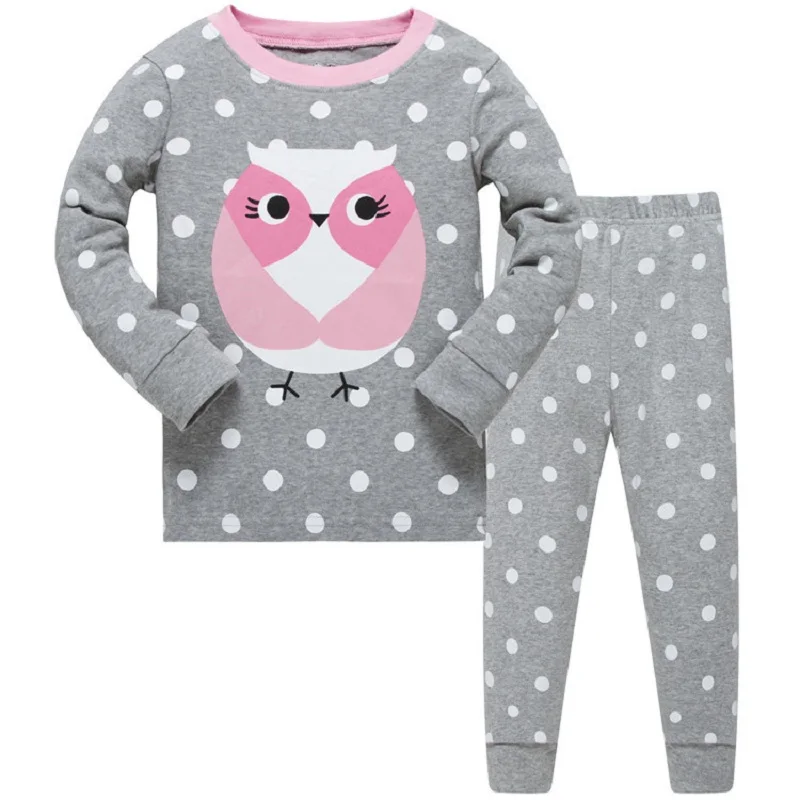 

Baby Girls Clothing Set Children Kids Pajama Giraffe Nightwear for 2021 Clothes Toddler Long Sleeve Owl Warm Sleepwear