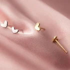 Женские серьги-гвоздики с сердечками, из стерлингового серебра 925 пробы, с гипоаллергенным покрытием, модные ювелирные изделия