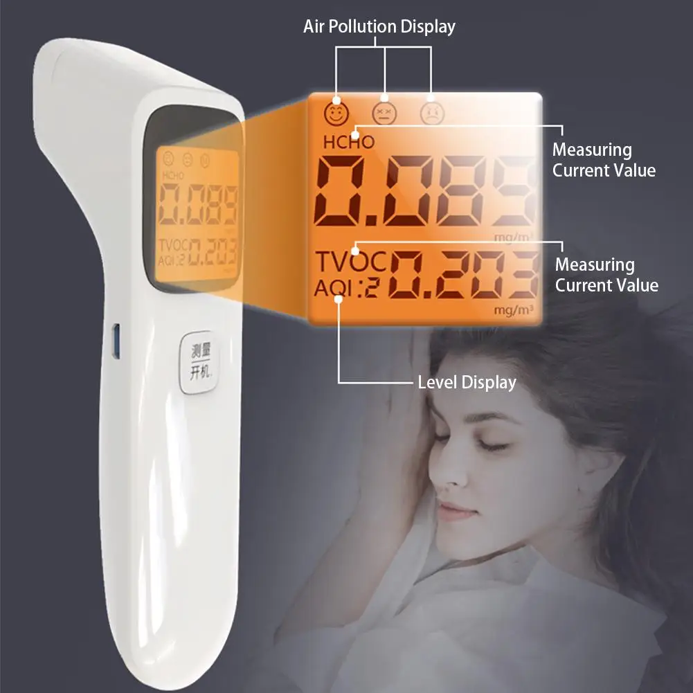 3 в 1 USB цифровой детектор формальдегида белый для обнаружения HCHO/TVOC/AQI