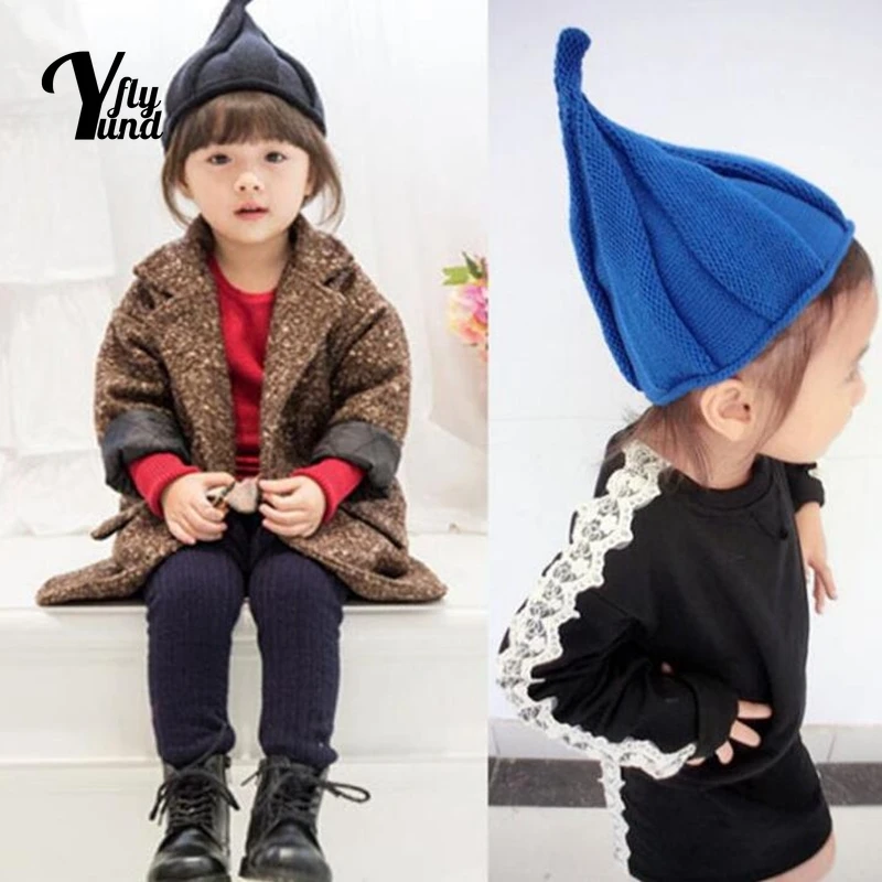 

Yundfly Toddler Autumn and Winter Soft Comfortable Knitting Wool Cap Solid Color Crochet Warm Hat Baby Headwear Photography Prop