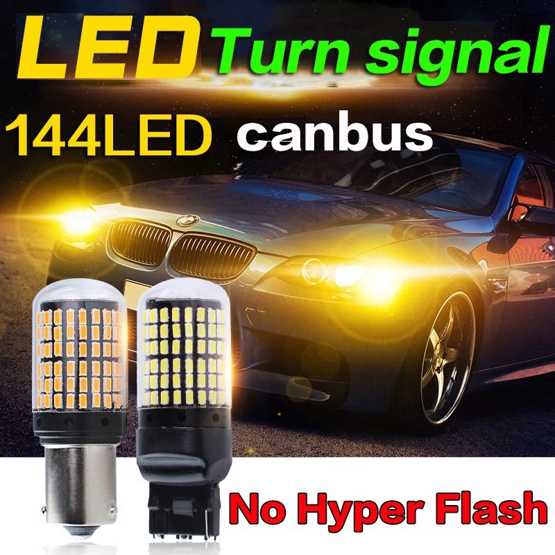 

[Quality upgrade]2pcs 144 lamp decoding LED CanBus anti-flash 1156 T20 7440 7443 1157 constant current Turn Signal Light