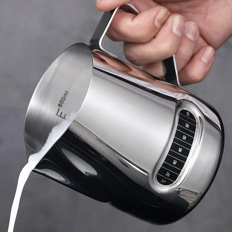 500 мл нержавеющая сталь кофе фритюрница чашка кувшин молоко кружки латте горшки с