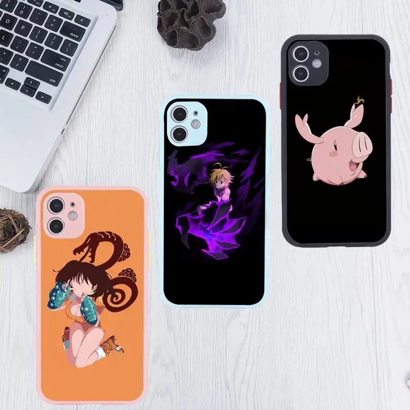 

Nanatsu no Taizai Seven Deadly Sin Phone Case For iPhone 12 11 Mini Pro XR XS Max 7 8 Plus X Matte transparent Pink Back Cover