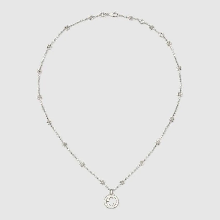 

Classic silver hanging necklace 1 double letters