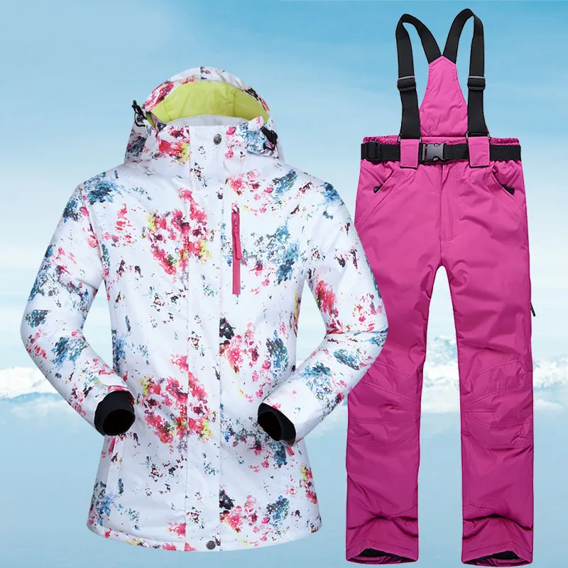 Новые лыжные костюмы для женщин зимний костюм одежда катания на лыжах и