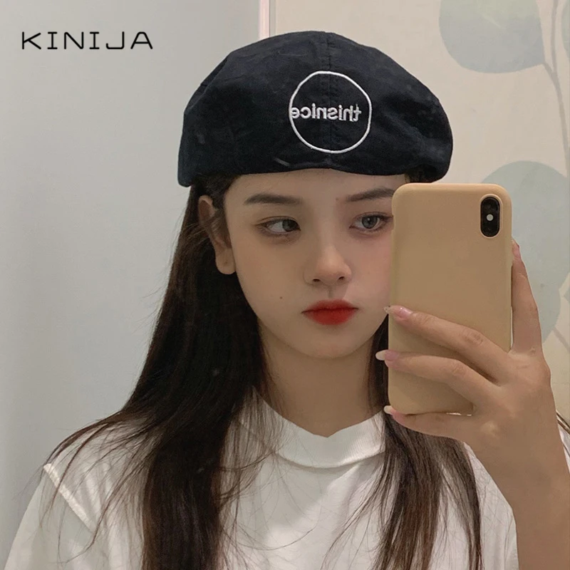 Тонкий берет без козырька Женская британская ретро четырехсезонная корейская