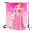 Фон для фотографий мультяшная Розовая Принцесса живой фон для детской вечеринки на день рождения украшение обои гобелен для фотостудии