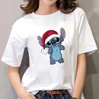 Женская Изысканная футболка, изысканная Современная футболка с рисунком в стиле Диснея Лило и Ститч, модная эстетичная футболка с круглым вырезом в стиле Харадзюку