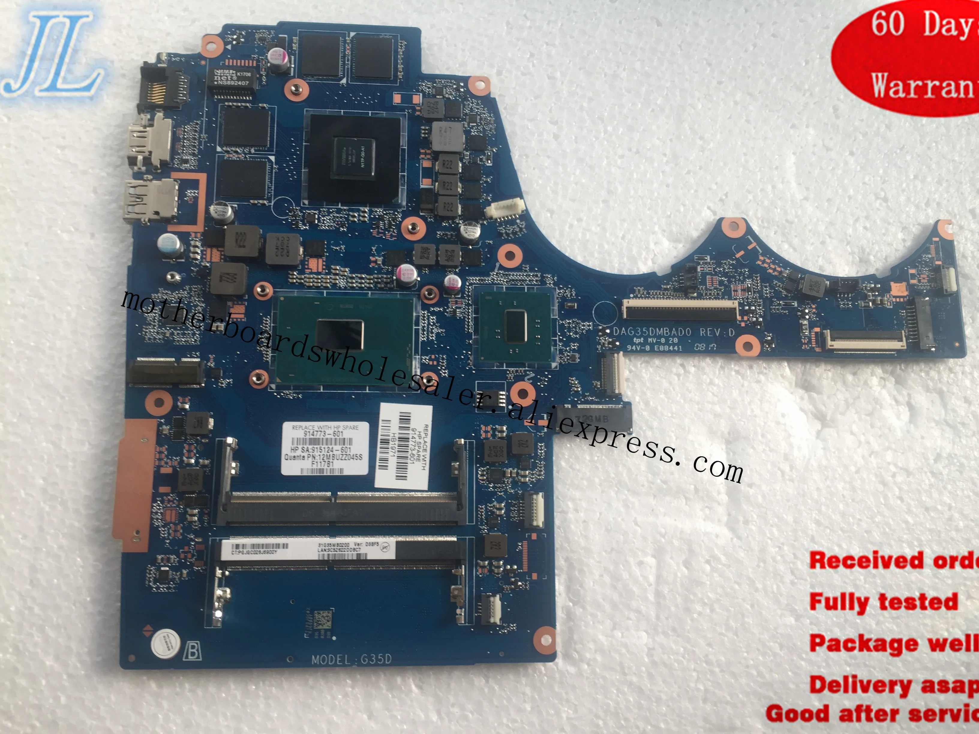 914773-001 914773-601 для HP 15-AX 15-BC Материнская плата ноутбука 915124-601 DAG35DMBAD0 с Процессор I5-7300HQ