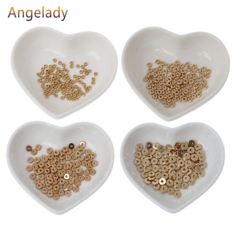 Металлический Гладкий плоский распорный диск Heishi бусины Рондель фурнитура для