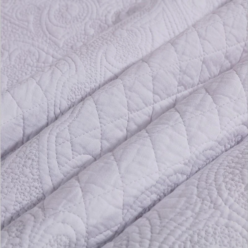 Комплект постельного белья из 3 предметов однотонное белое одеяло с волнистым