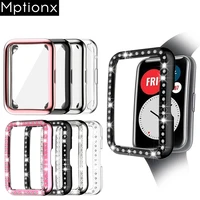 case for huawei watch fit cover plated accessories tpu bumper all around screen protector and bling case for huawei watch fit