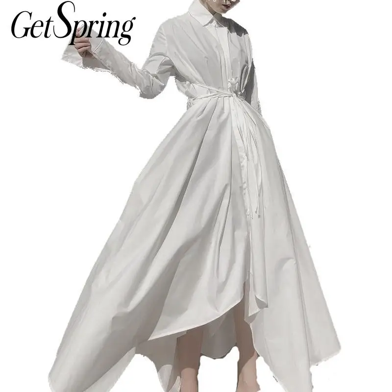 GETSRING женское платье с асимметричным поясом V образным вырезом винтажное