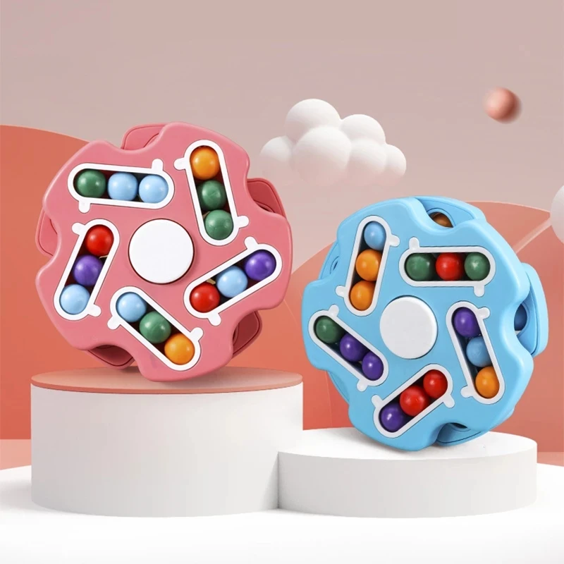 

New Kids Intelligence Rotating Magic Bean Fingertip Toys Children Stress Relief Cube Toys for Aldult Relieve Decompression Game