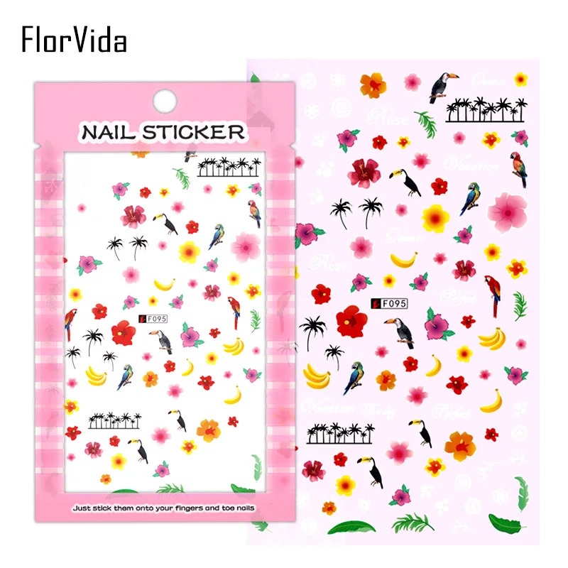 FlorVida 1 лист черный белый кружевной стикер для дизайна ногтей Красочные камни цветочный дизайн абстрактный квадратный ноготь стикер s