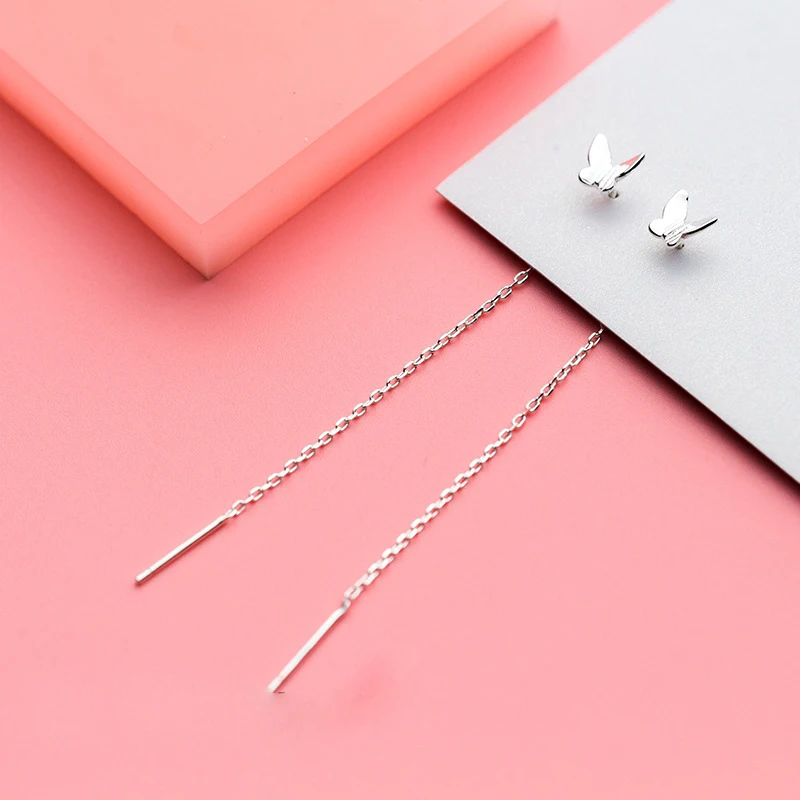 Серьги гвоздики из серебра 2019 пробы с маленькой бабочкой 100% см|Серьги-гвоздики| |