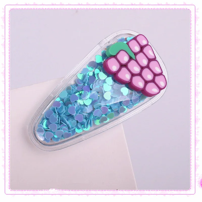 2/5 шт. Liusha зажим для волос цветной милый детский фрукт прозрачный banger ПВХ боковой