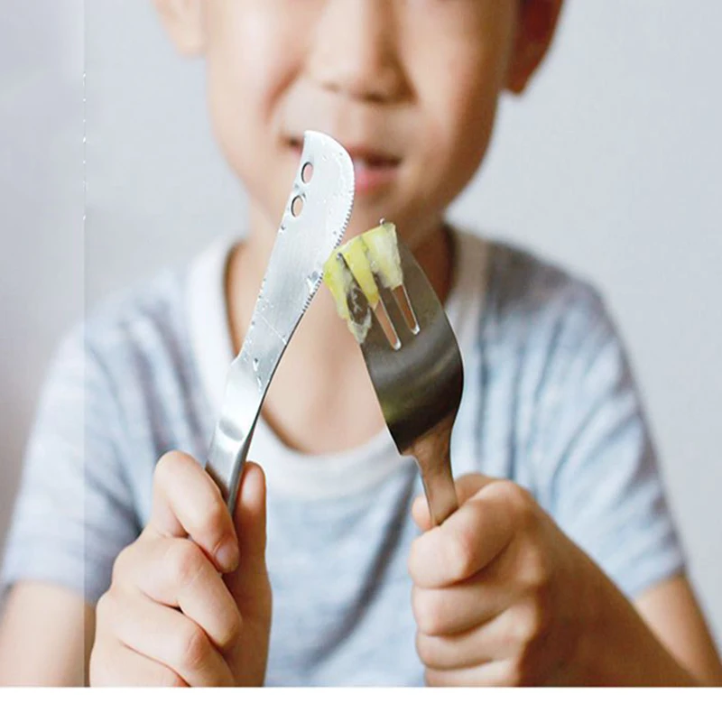 Креативные детские животные резные столовые приборы забавная нержавеющая сталь