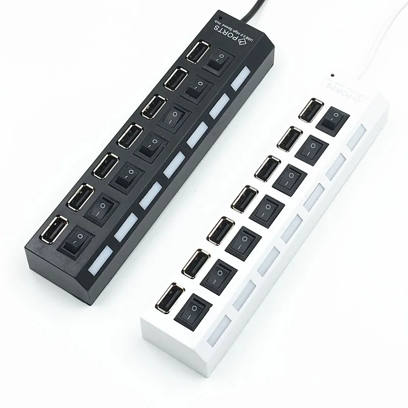 

Высококачественный маленький разветвитель на 7 USB-разъемов с UBS-портом для набора светодисветильник щения