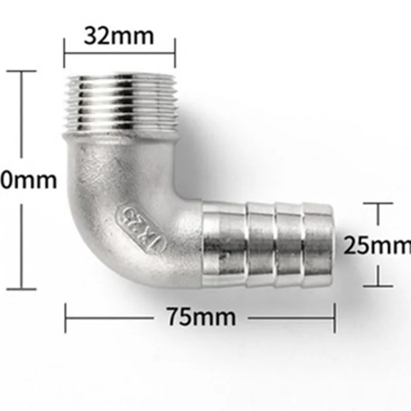 1 дюйм. наружная резьба BSP x 25 мм коленчатый соединитель из нержавеющей стали 304