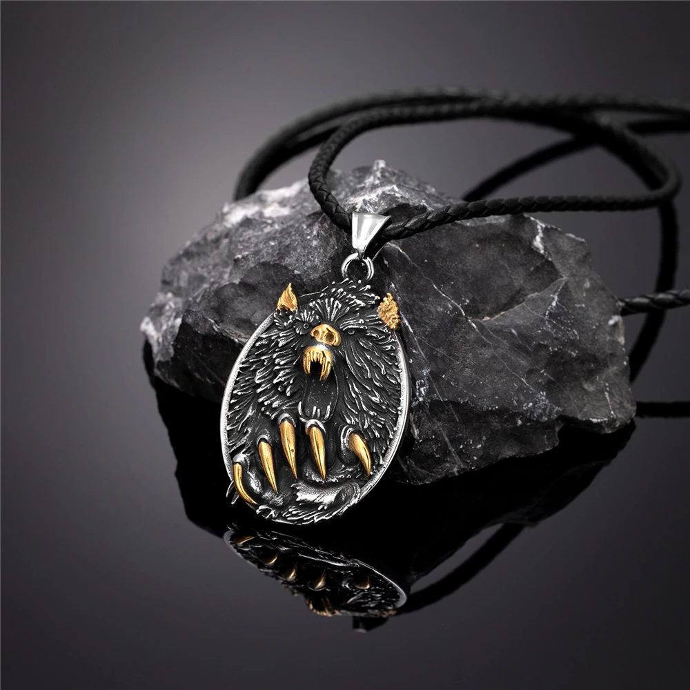 Мужское Ожерелье Волчья Голова из нержавеющей стали