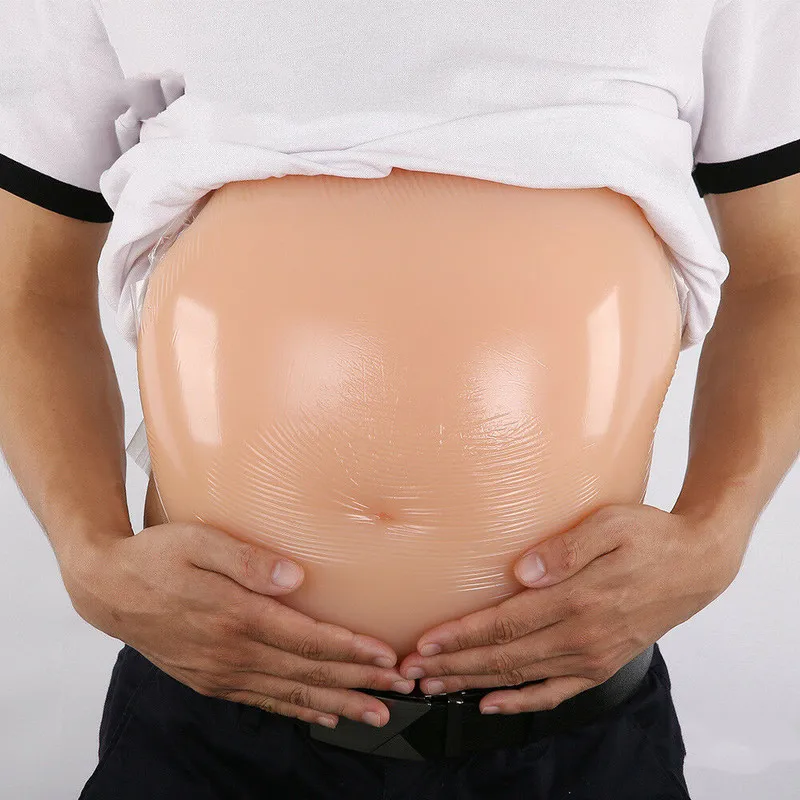 Soft Silicone Belly Realistic Tummy Woman Pregnant Bump Size L 8-10Months 2850g  Latex Underwear  Leotard Thong