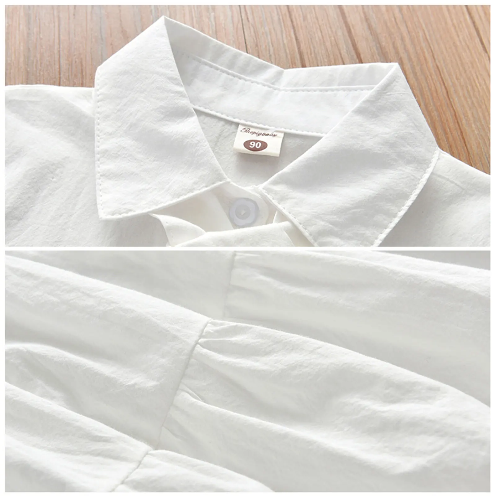 Летнее платье с отложным воротником для маленьких девочек Однотонный сарафан