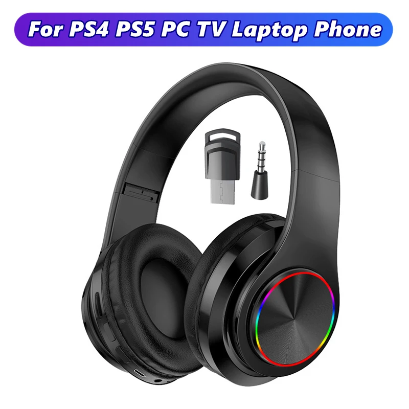 

Беспроводные Bluetooth-наушники с микрофоном, Hi-Fi стерео шлем, шумоподавление для ПК, ТВ, PS4, PS5, игровые гарнитуры
