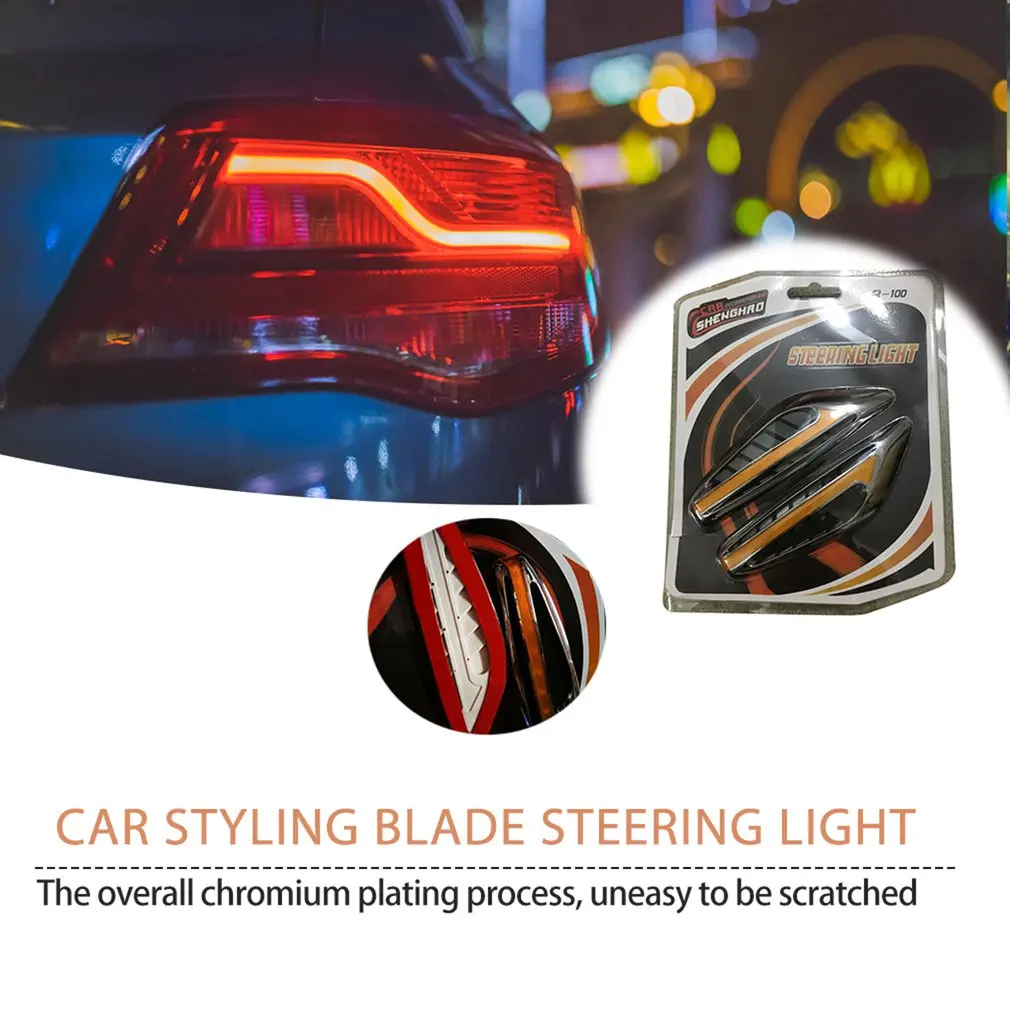 

1 pair(2pcs) Car Styling Universal 12V Car LED Turn Signal Light Lamps Blade Steering Light Fender Side Marker Light Hot