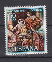 1pcsset new spain post stamp 1967 painting christmas stamps mnh