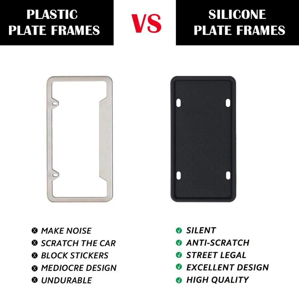 Из 2 предметов силиконовая рамка для номерного знака автомобиля пурпурного цвета