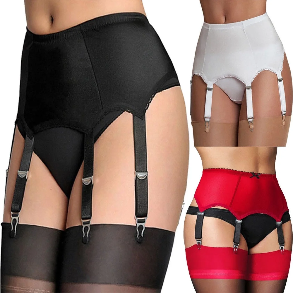 

Plus Size S-2XL Women Ladies Garters Sexy Lace Thigh-Highs Stockings Garter Belt Suspender G-string Set