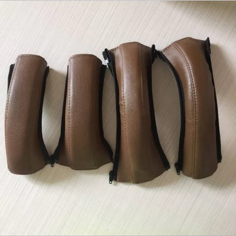 brown Чехол на ручку коляски 4 шт./компл. Детские коляски ручка крышки PU кожаный чехол для ребенка yoya Plus тележка аксессуары ручка-подлокотник крышка - Цвет: brown