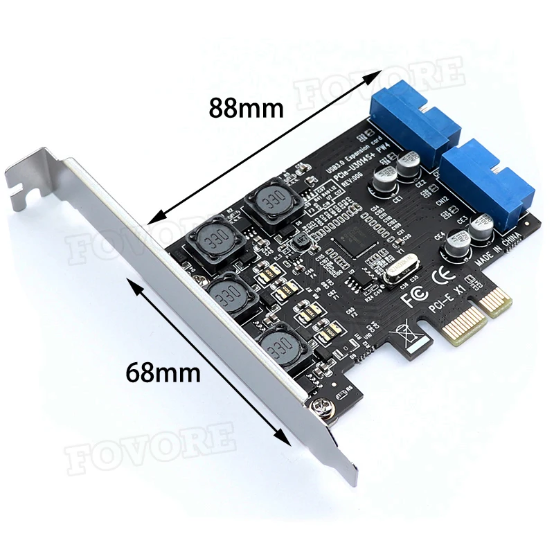 Плата расширения USB3.0 PCI-E PCI Express X1 фронтальная 5 лампочек USB 3 0 хаб 19PIN адаптер