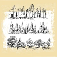 three types of scenic woods clear stamps rubber silicone seal for diy scrapbooking card making album decoroation crafts