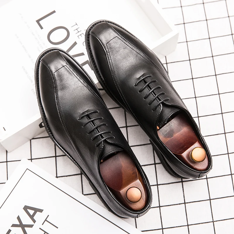 

Fashion Men's Dress Shoes NEW Arrival Formal Business Shoes Men Vitage Design Lace-Up Leather wedding schoes Shoes Plus size 47