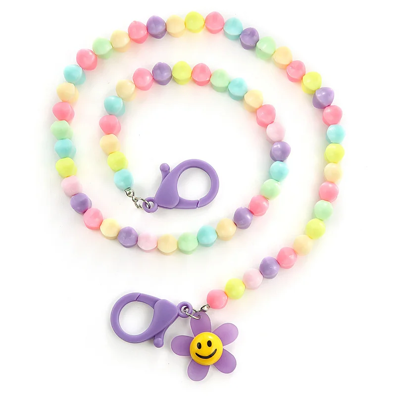 Цепочка-шнурок для очков 60 см разноцветная цепочка с мультяшными бусинами маски